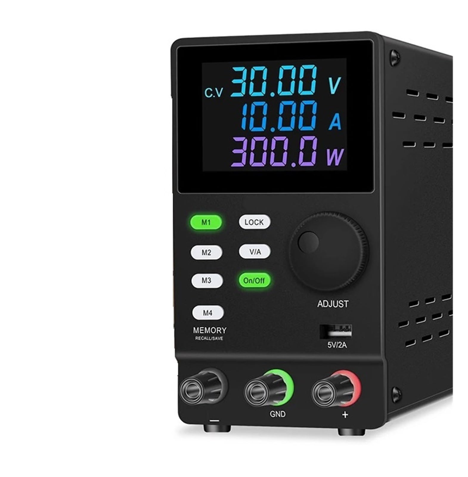 Fuente de alimentación CC programable 200V 300V 1A Fuente de Interruptor de Banco Ajustable 30V 10A 5A 60V 120V3A(SPPS3010D Black,110V)