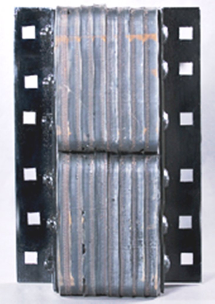 Durable Corporation Standard Rubber Dock Bumper, Rectangular, Laminated,Horizontal Mount, Flat Plate One Side, 2 Holes, 17-1/4" Length, 10" Width, 4-1/2" Depth, 18" Center to Center Hole