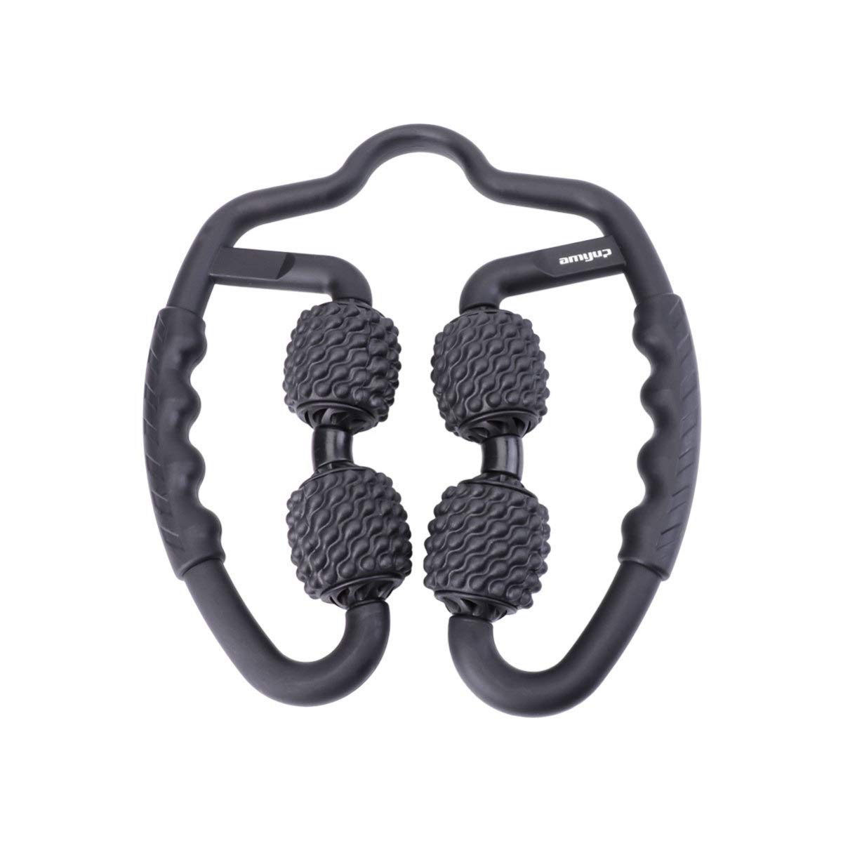 Masajeador Rodante Negro Pp Eva para Relajación Muscular | Rodillo de Fitness, Efecto Masaje, Uso Individual y Familiar, para Piernas y Brazos