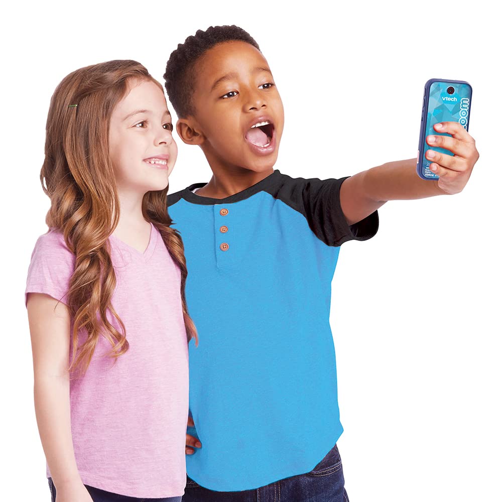 VTech - KidiZoom Snap Touch Bleu, Appareil Photo Numérique Portable, Photo, Selfie, Vidéo, Écran Tactile Couleur, Lecteur MP3, Bluetooth, Cadeau Enfant et Ado de 6 Ans à 13 Ans - Contenu en Français