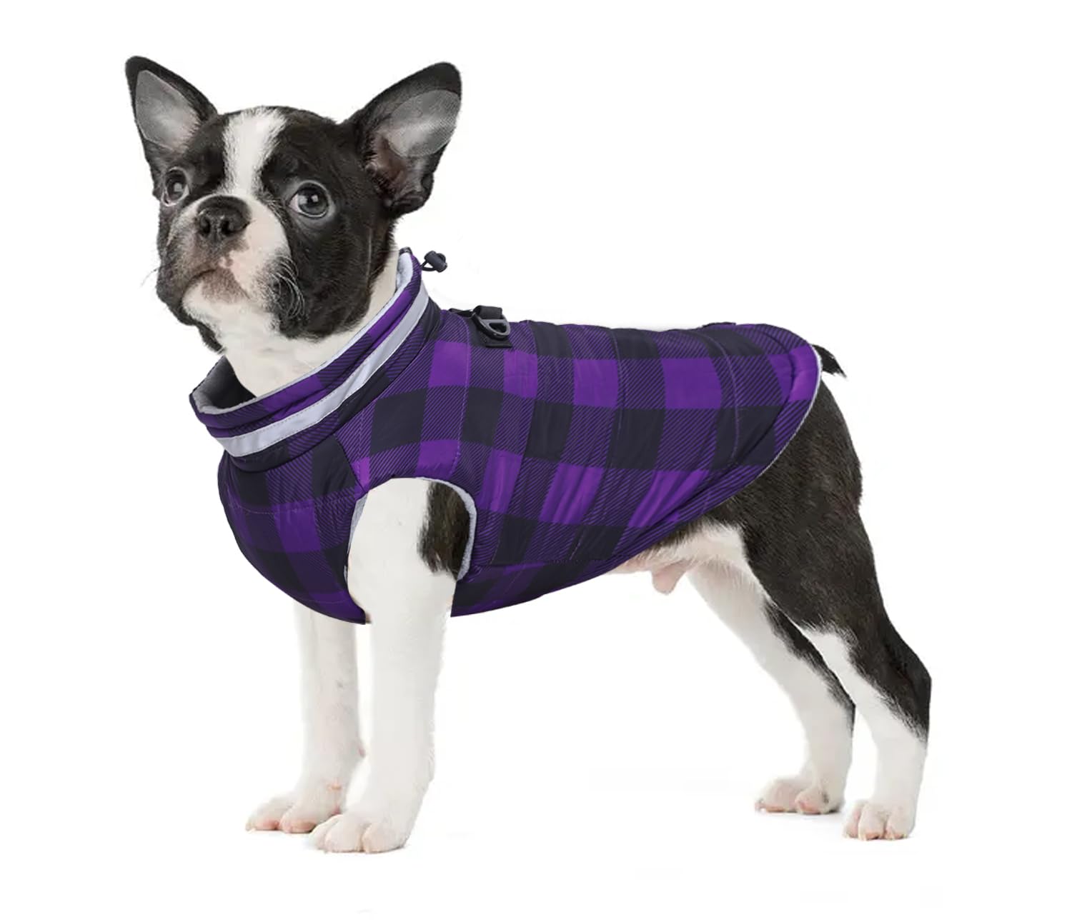 Geyecete french bulldog coat dog clothes winter Thick Zipper Pet Clothing French Bulldog Dog Clothes Vest Winter Warm Clothing clothes-Purple-XL