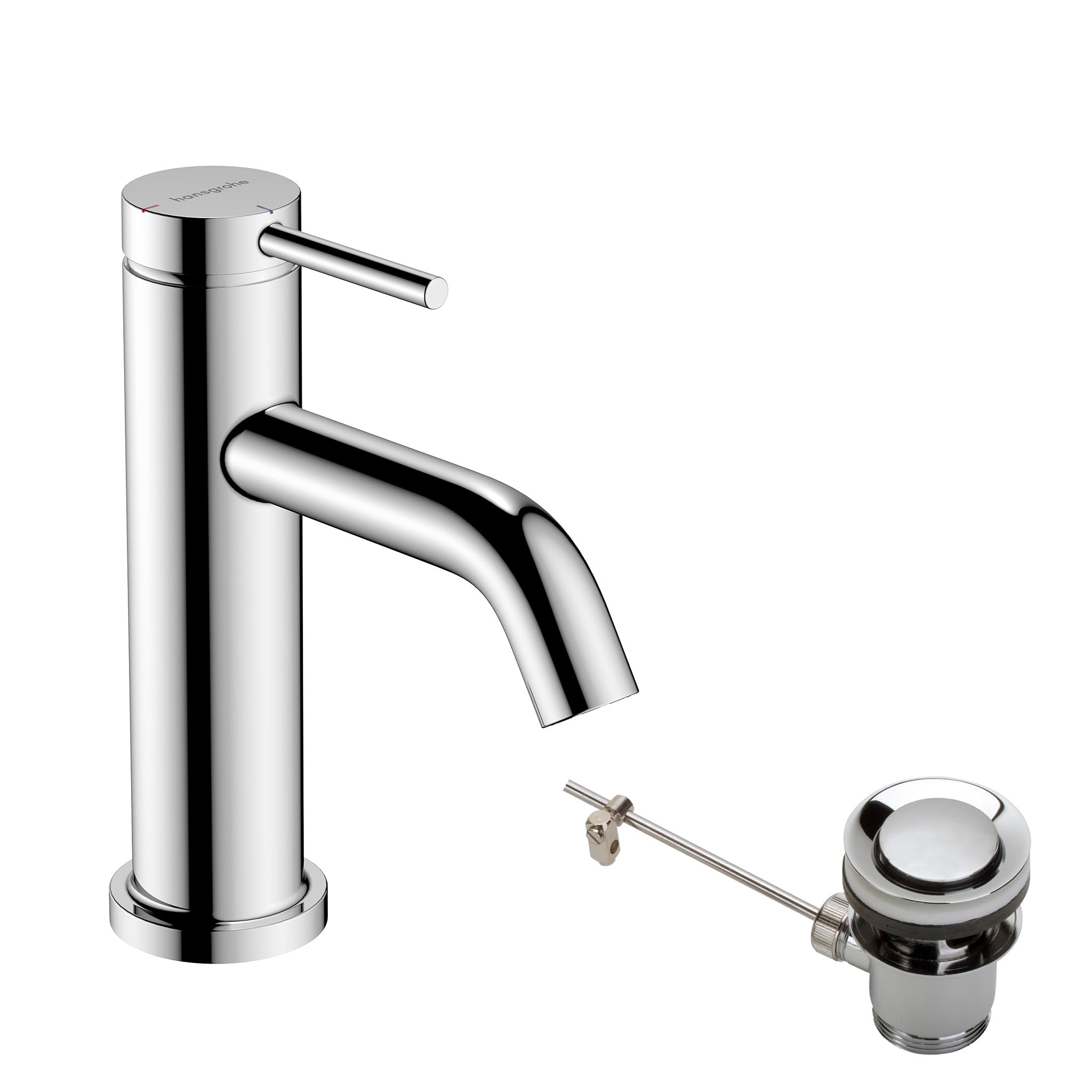 Hansgrohe Tecturis S Single Lever Basin Mixer 80 Coolstart Ecosmart+ With Pop-Up Waste Set Chrome 73302000
