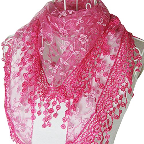 Bodhi2000 - Scialle da donna con nappe in pizzo a