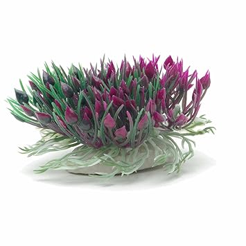 Marina Betta Purple Hearts Shrub Aquarium Plastic Plant, 3-Inch