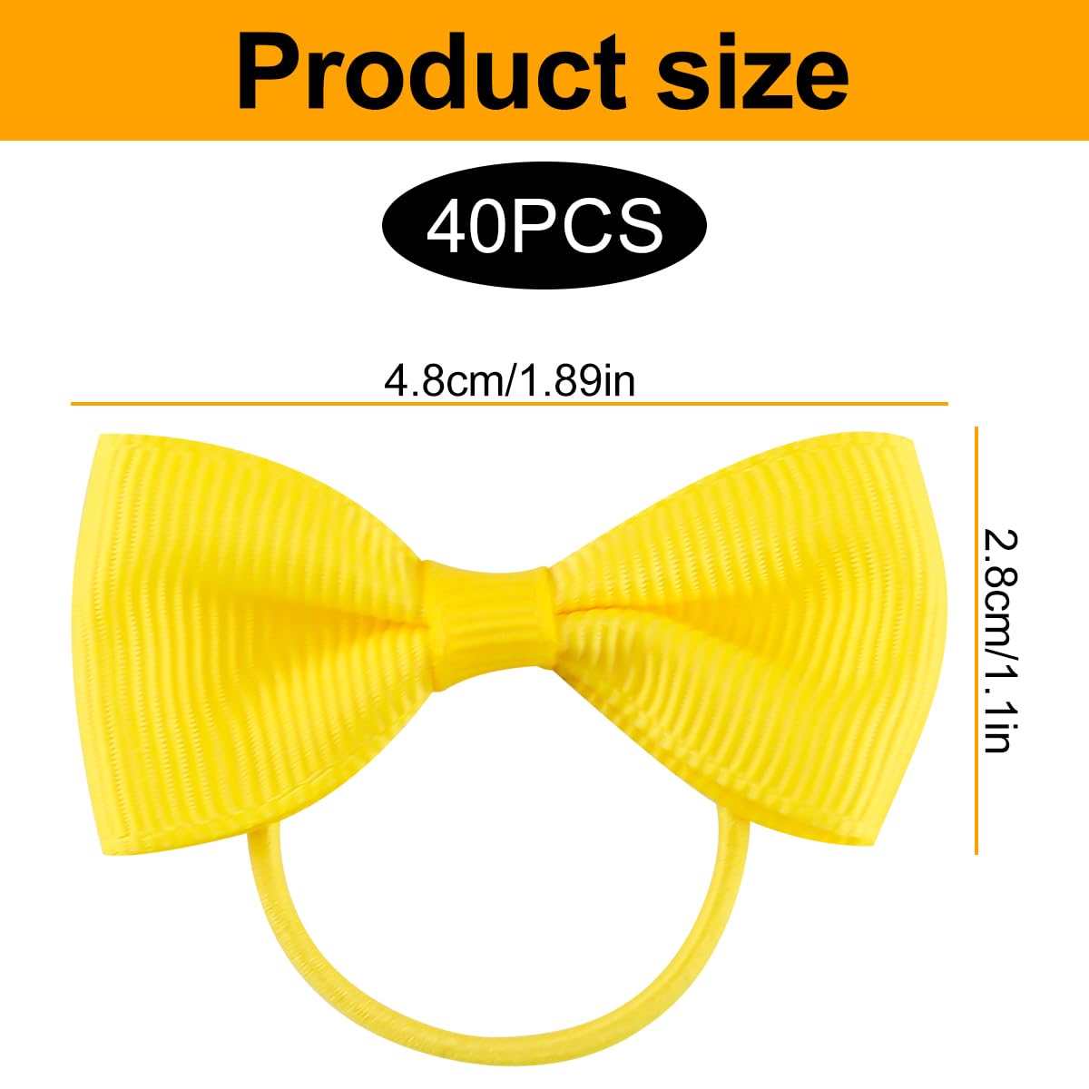 Thyonta 40 Pcs Baby Girls Hair Bows 2-Inch Solid Color Elastic Headband Grosgrain Ribbon Elastic Hair Ropes Hair Accessories for Kids Toddlers Little Girls Parties and Outdoor Wear - Image 2