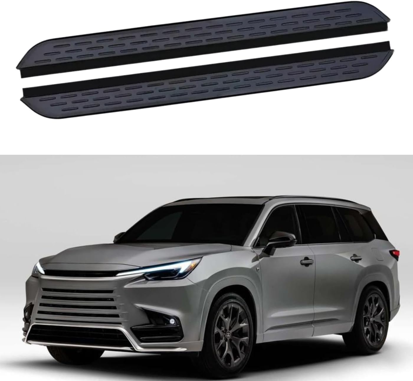 2PCS Side Steps Running Boards Nerf Bars Pedal Protector Fits for Lexus TX 350 500h 550h 2024 2025 2026 Black