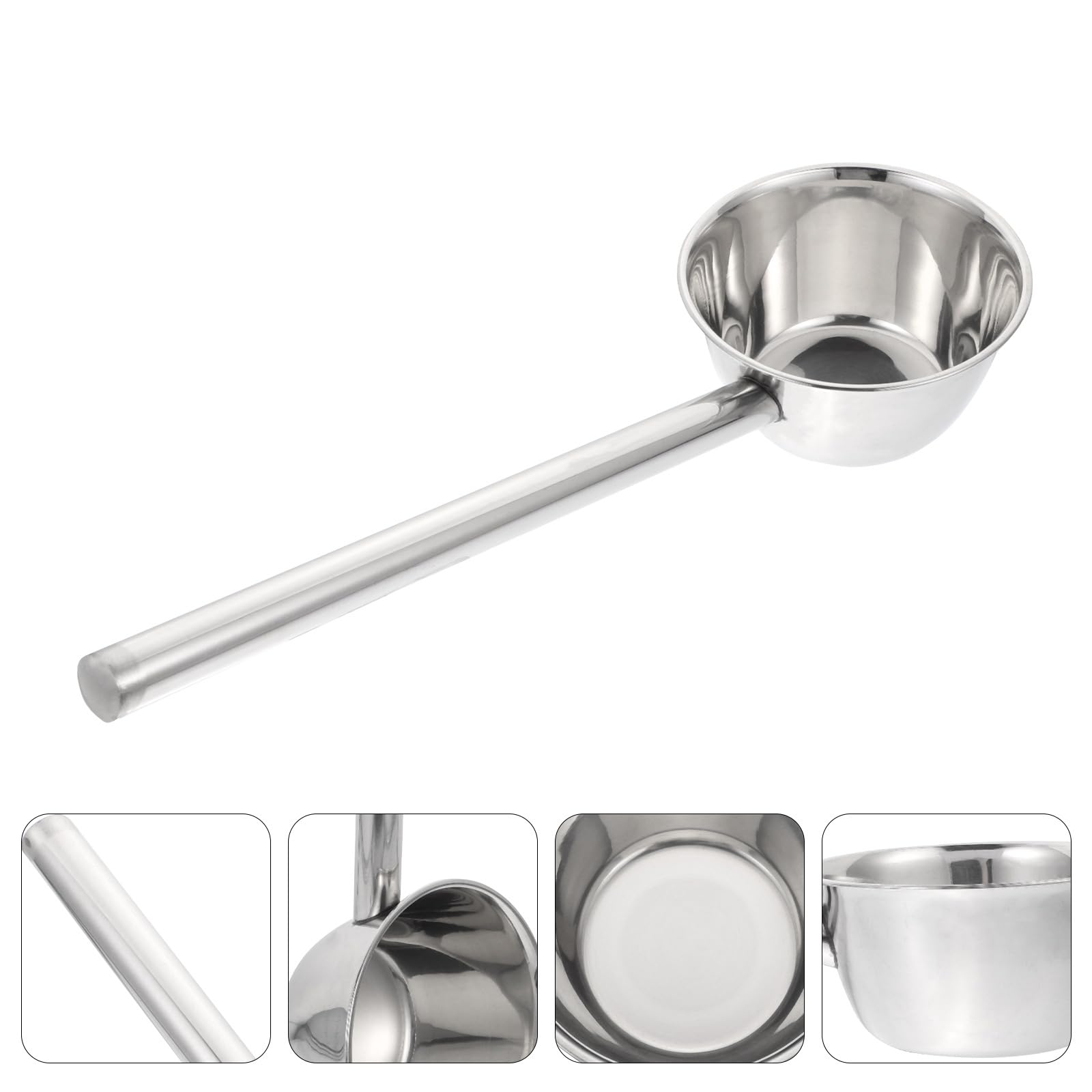 Yardwe Louche à eau à long manche en acier inoxydable - Cuillère à soupe pour bébé, salle de bain, cuisine, salle de bain, jardin, pelle à eau pour le jardinage