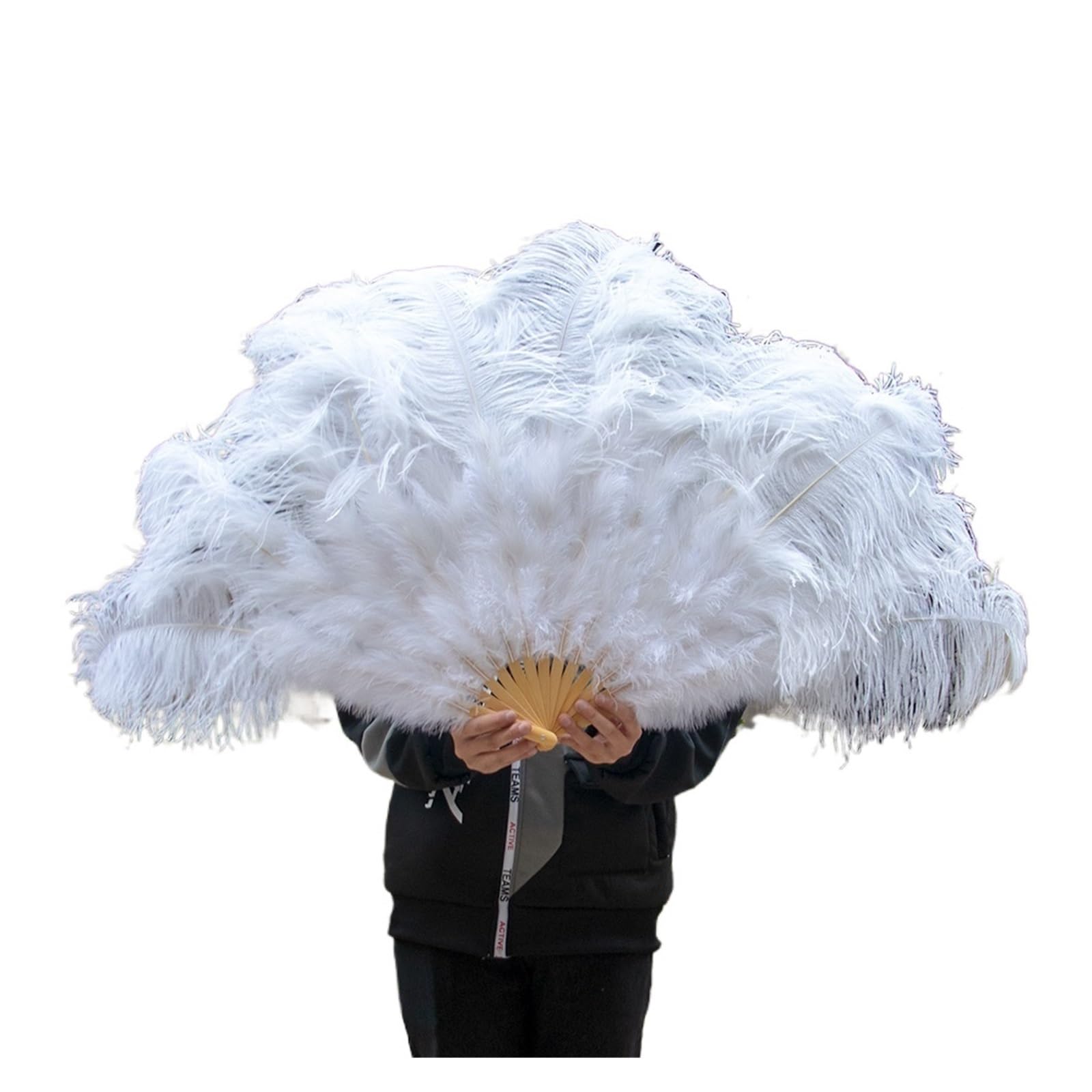 Éventail de Danse en Plumes Blanc pour Vos Galas de Danse et Fêtes