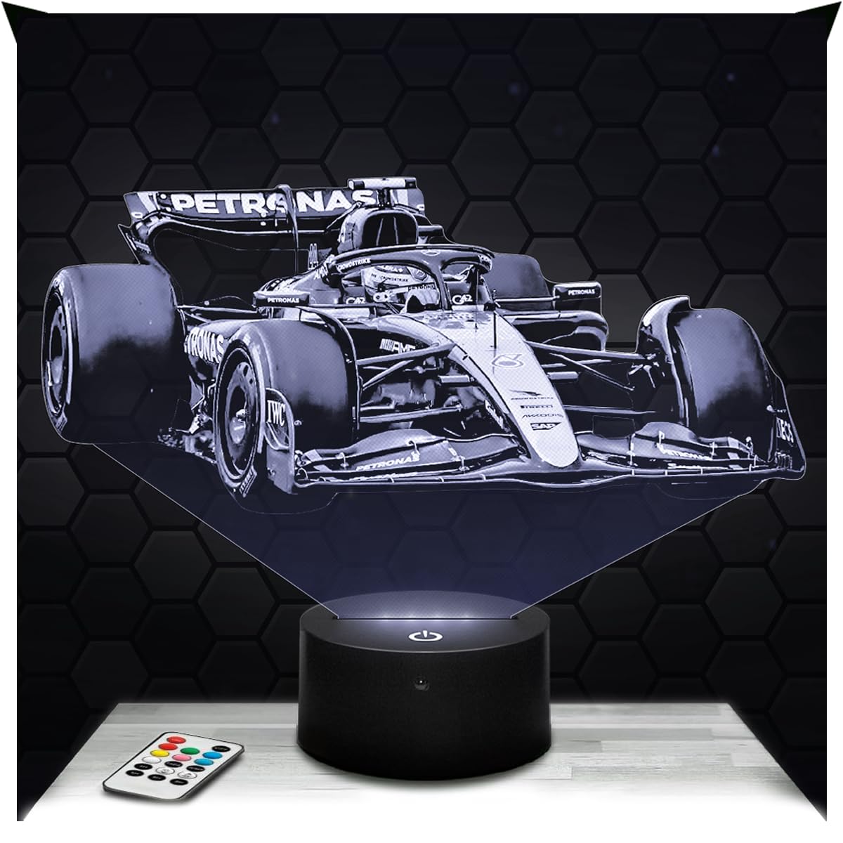 Lampephoto.fr - M. F1 3D Lamp, Night Light 3D LED Illusion Lamp, Decoration Formula 1 Single-Seater F1 Driver, Gift idea for Boy's Room, Night Light for Children's Bedroom, Gifts Merchandising