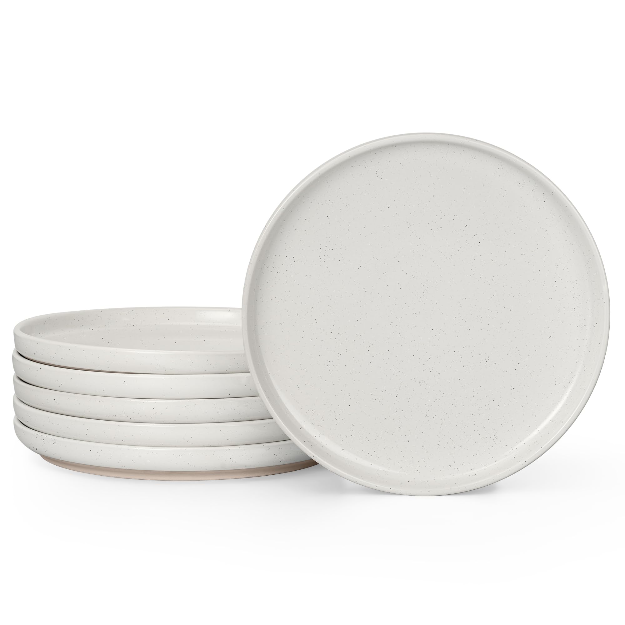Photo 1 of *** CHECK COMMENTS*** HaWare Dinner Plates Set of 6, 10.2 Inch Stoneware Dinnerware Sets for Home Restaurant, Speckled Milky White