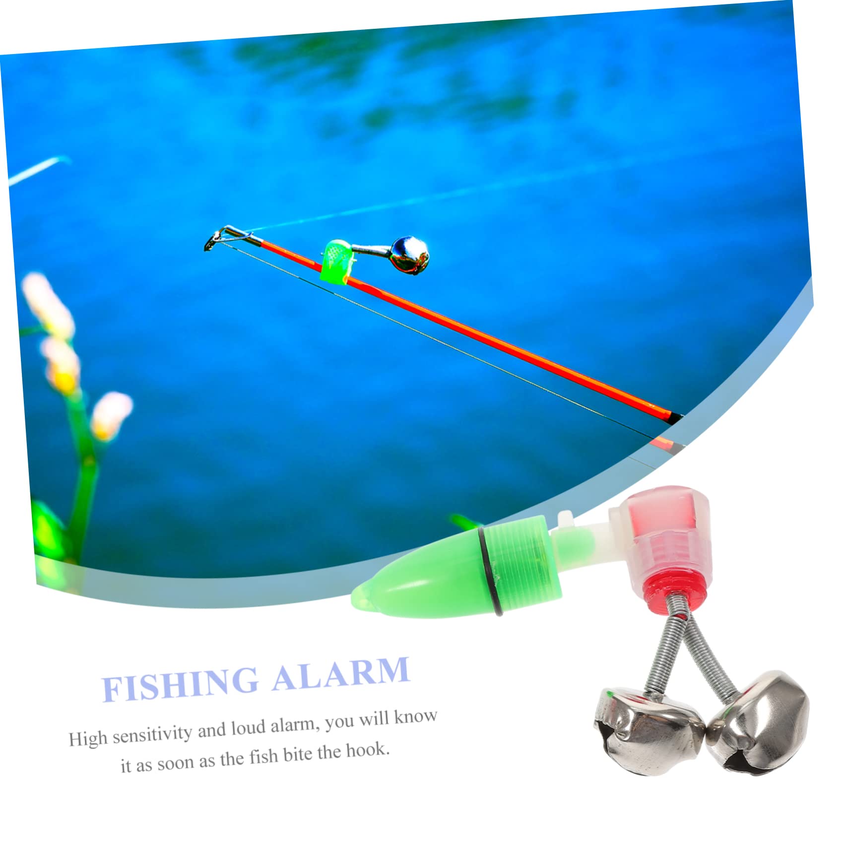 GALPADA Fishing Alert Bells Dual Bells for Fishing Rods Metal Plastic Material Random Color
