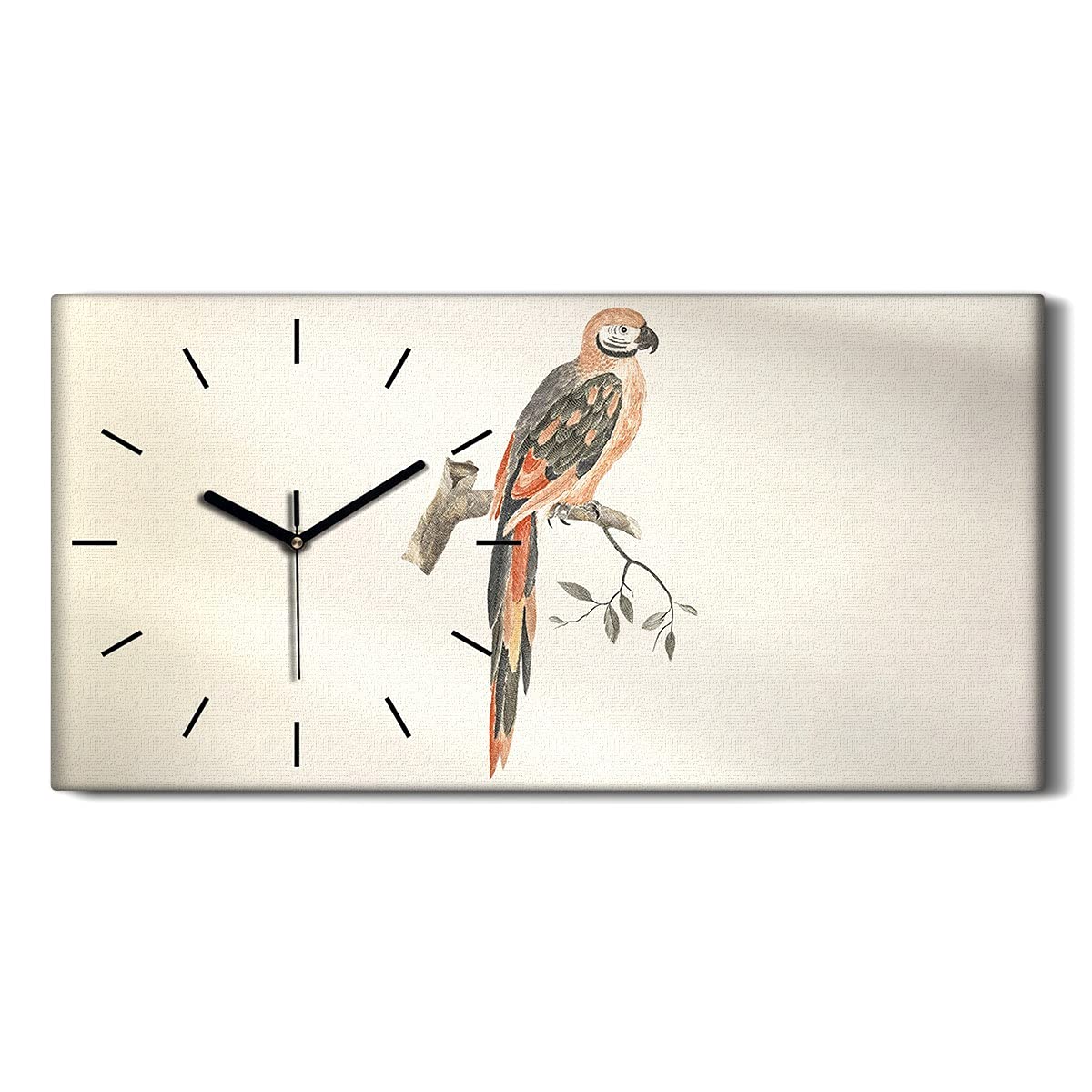 Horloge sur toile animaux silencieuse pour salon et art moderne