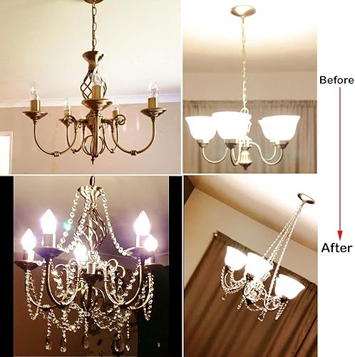 Miniatura 6 de Cuentas de prisma octágono de cristal de 8.5 pies (8.5 ft) de 0.630 in - 2 agujeros de cadena de cuentas octágono de cristal transparente para