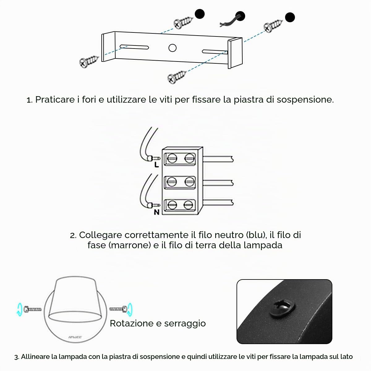 Moderna Applique da Parete LED Lampada da Lettura da Parete | Faretto da Parete LED Lampada da Parete, 350° Orientabile, Stile Nordico, per Camera da Letto Soggiorno Corridoio Scale
