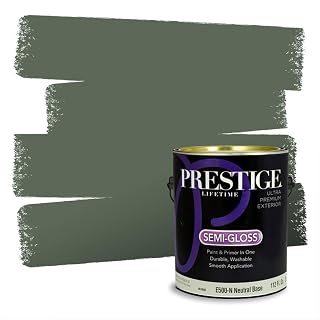 Paints Exterior Paint and Primer In One, 1-Gallon, Semi-Gloss, Comparable Match of Behr* Less Travelled*