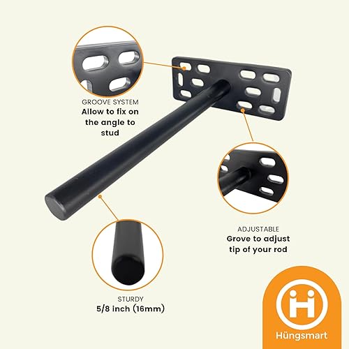 Miniatura 32 de Soporte de estante flotante resistente de 4 x 22 pulgadas - Soporte de estantes de pared largos, accesorios de estante flotante ocultos, soportes