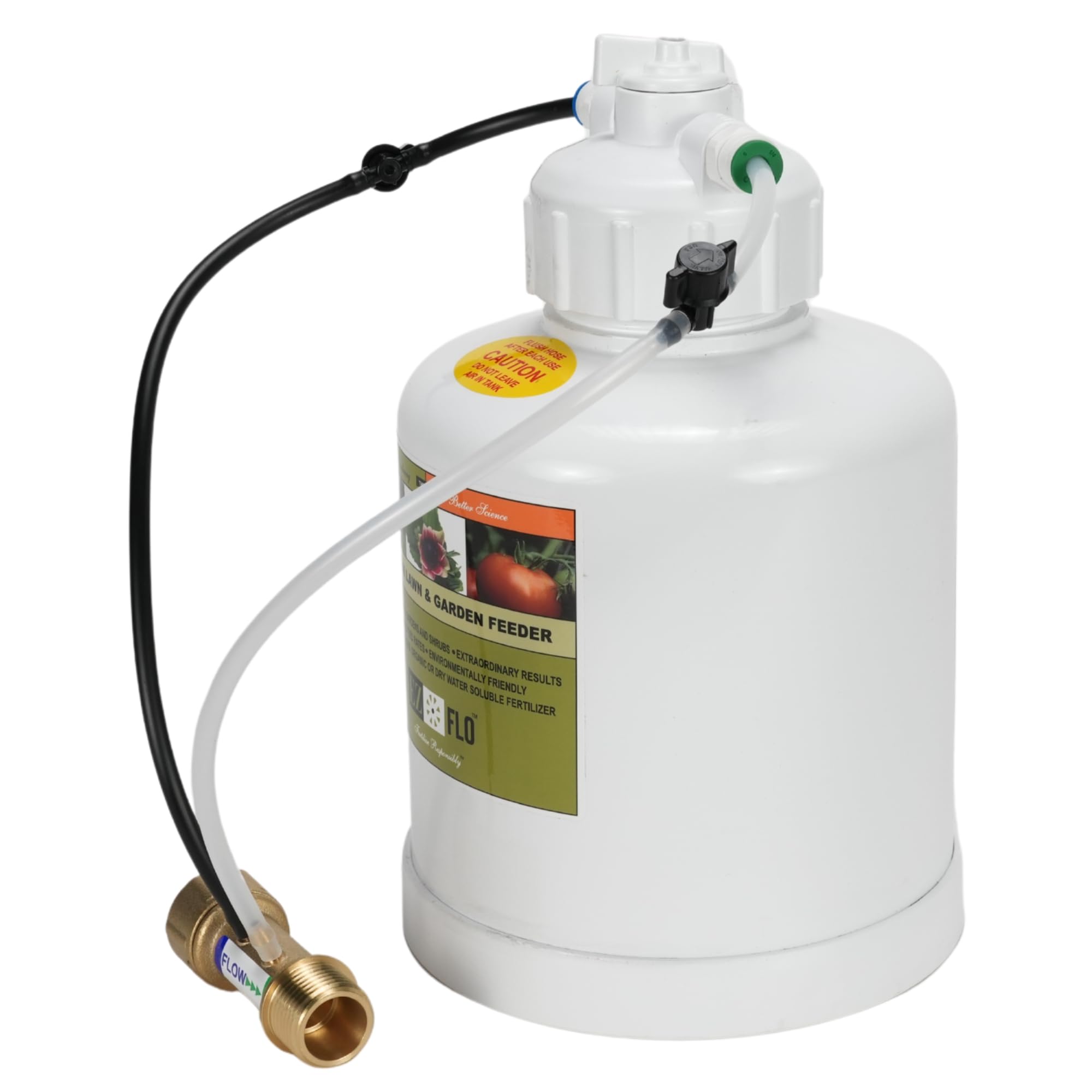 EZ‑FLO - Inyector de fertilizante de 1 galón | Sistema de conexión de manguera y goteo | Cobertura de hasta 16,000 pies cuadrados | Microdosificación ajustable | Conector GHT de 3/4 pulgadas | EZ 1010