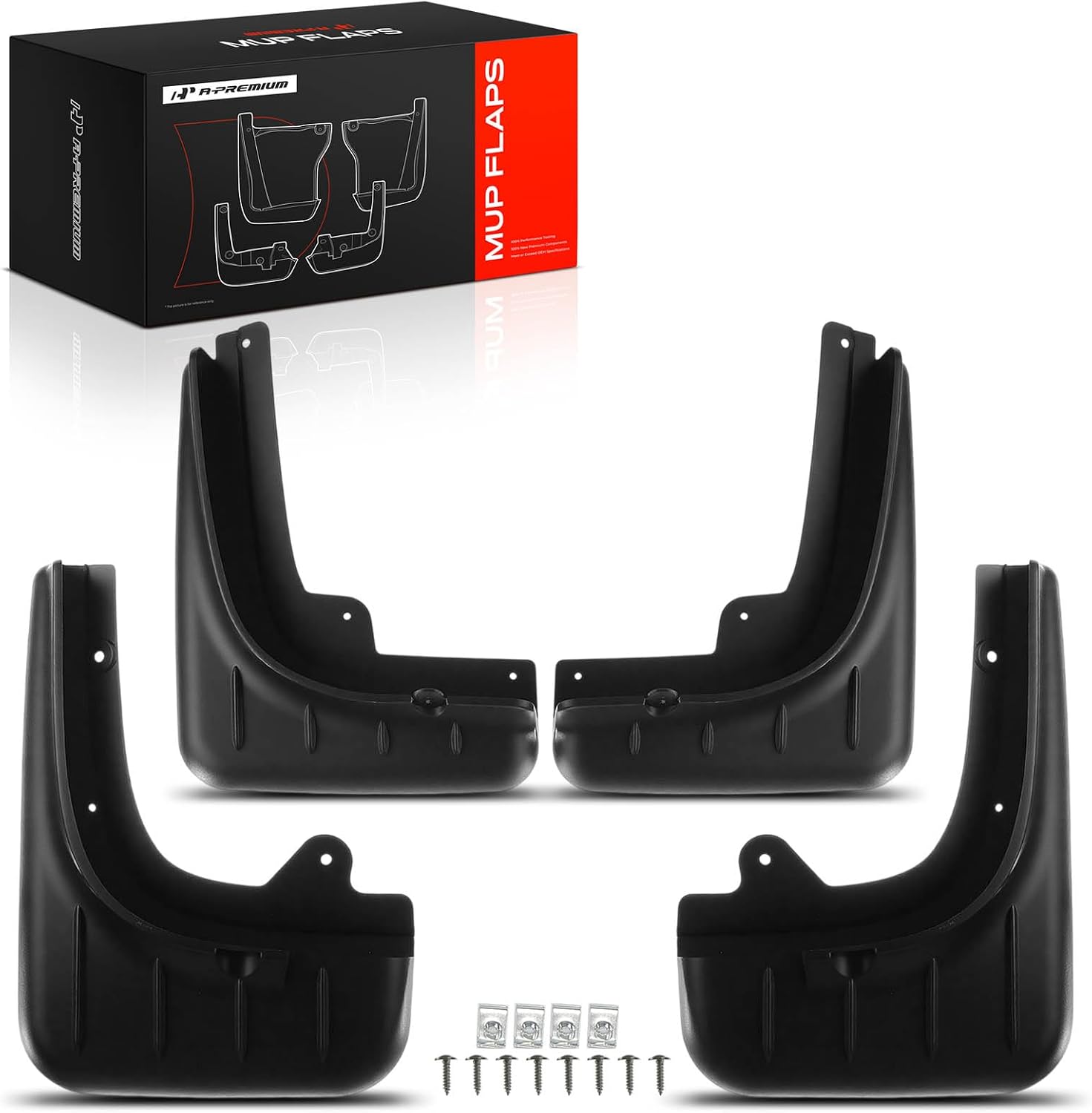 A-Premium Mud Flaps Compatible with Porsche Cayenne 2011-2017 Sport Utility, No Drilling Required Mud Guards with Hardware Accessories, Set of 4 Front and Rear