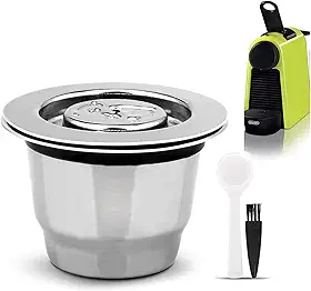 Cápsula reutilizável de aço inoxidável recarregável, cápsula de café crema com tampa reutilizável