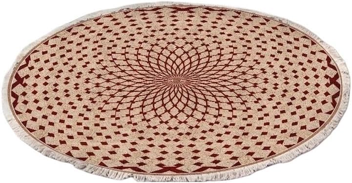120 * 120 cm European Ethnic Style Home Bedroom, Living Room, Study, Entrance mat, Computer Chair mat, Circular Carpet(Y-H13,Diameter 60cm)