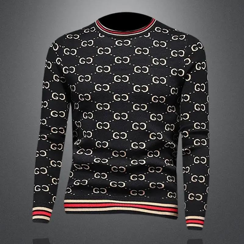 Xingfenly Autumn Design Men' Knitted Sweater Winter Luxury Casual Striped Male Warm Sweaters4
