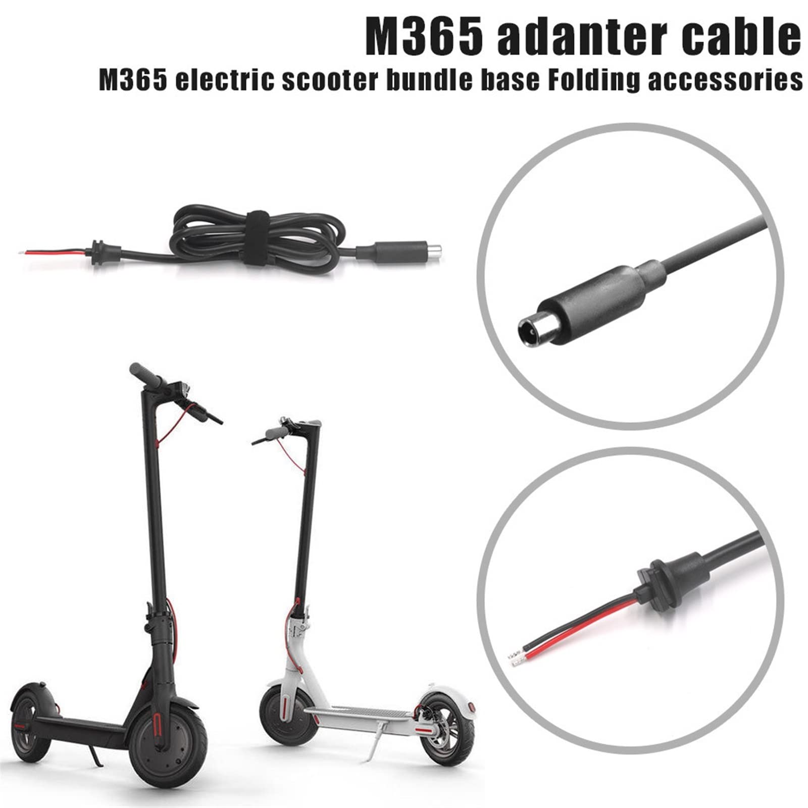 Scooter électrique Ligne 42V 2A Chargeur Accessoires Cordon d'alimentation câble de Charge pièces adaptées for Xiaomi Fit for M365 Adaptateur Secteur for Scooter électrique(One Size)