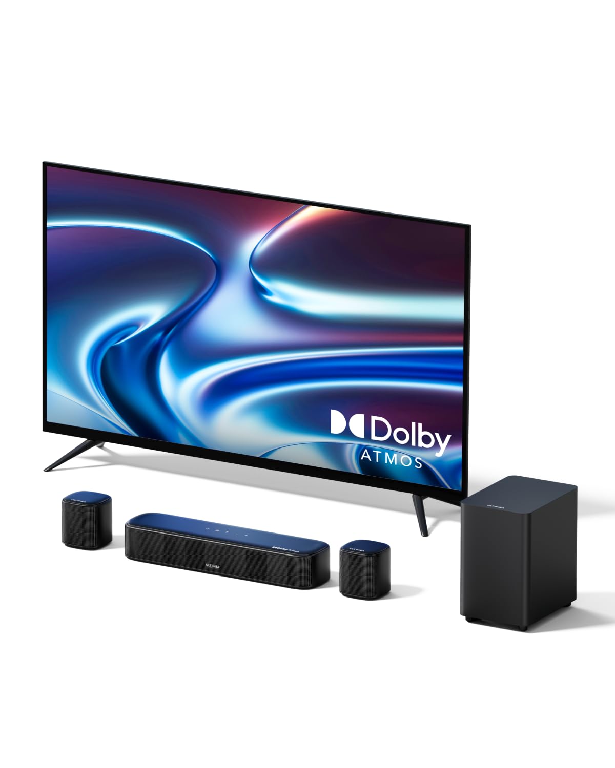 ULTIMEA 5.1ch Sound Bar with Dolby Atmos, Surround Sound System for TV, Sound Bar for Smart TV and Home Theater, App Control, TV Soundbar with Subwoofer, 2 Surround Speakers, HDMI eARC, Aura A50 Pro