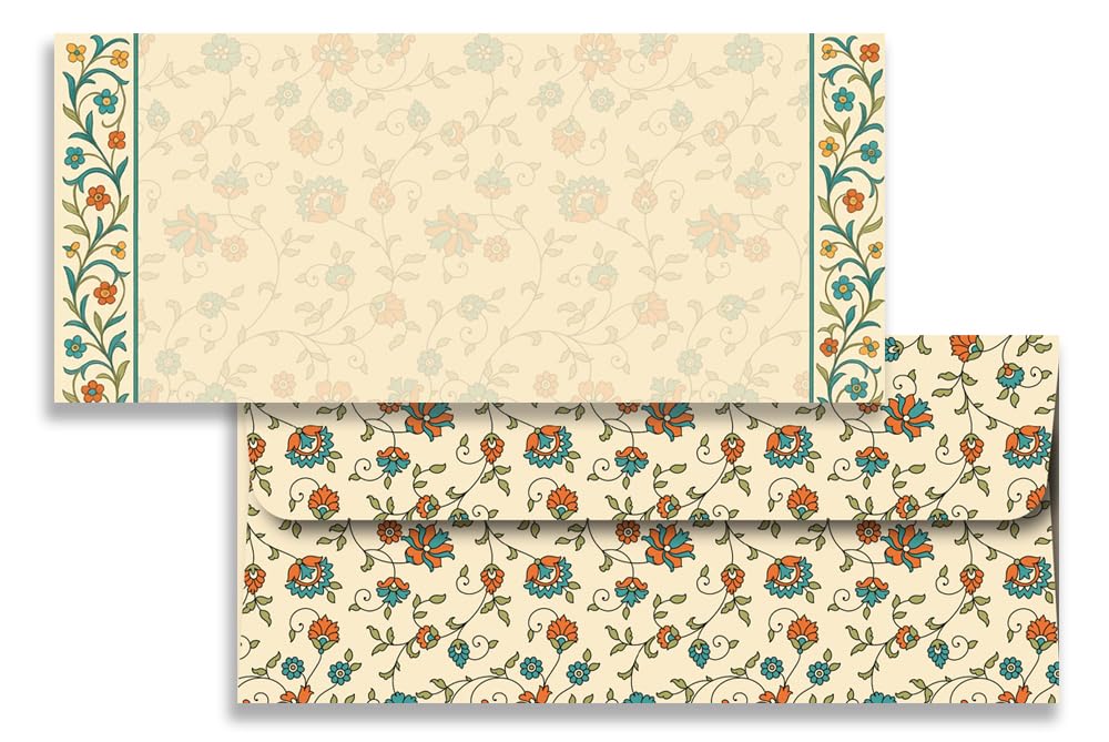 Mehta Envelope Mfg Co. Shagun Lifafa/Money Gift Envelope Digital Print in Pearl Finish 200 GSM Thick Paper Size : 18.41 x 8.25 cm (7.25 x 3.25 Inches) Pack of 10 SKU ME-01078 2