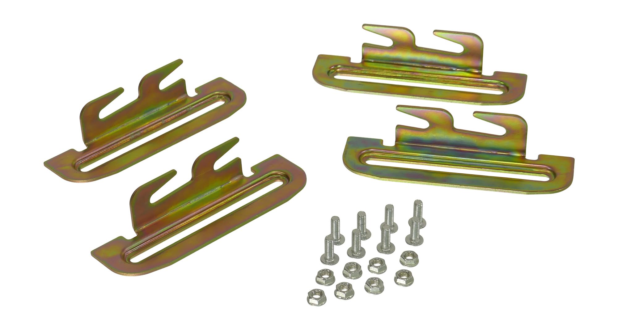 Tech Team #00744 Head and Foot Board Hook Set, Attach a Headboard and Footboard to a Metal Bed Frame, Set of 4, Hardware Included