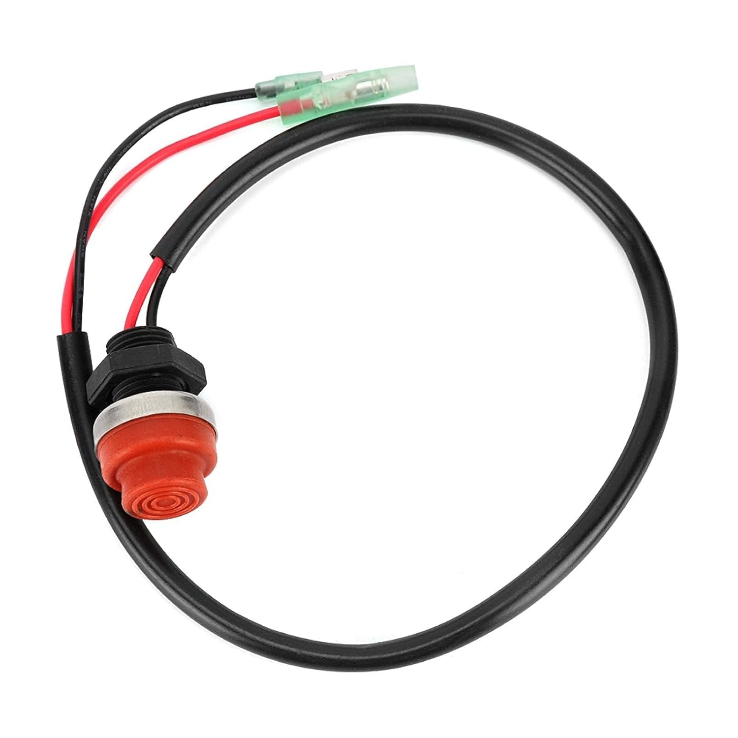 Start Stop Switch, Outboard Engine Switch Keyless Push Button Round Push Button Switch with 45cm/17.72inch Wire for Marine Boat Yatch Outboard Engine