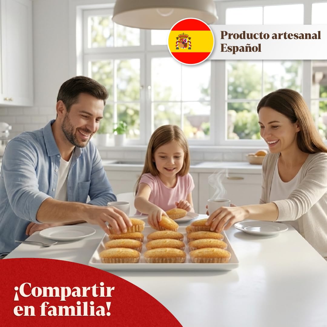 LAPASION - Magdalena largas envuelta caja 2kg | Bizcochitos | Bollería | Dulces | Dúo Pack Magdalenas| Desayuno | Meriendas | Sobaos
