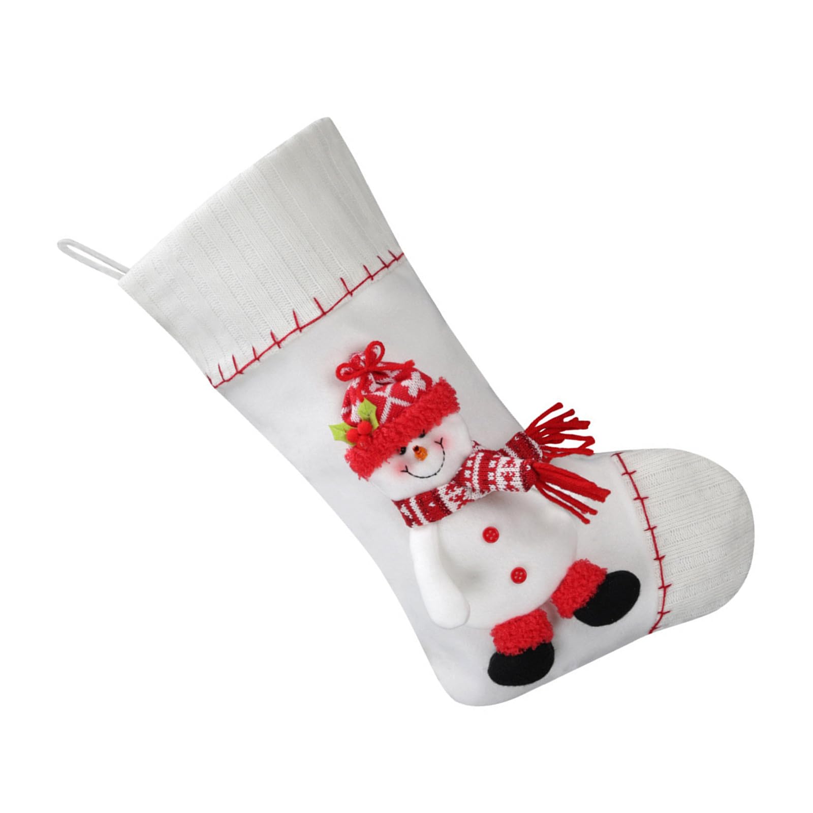 Buxuaaaa Christmas Stocking Large Capacity Present Bag Santa/Snowman/Deer/Penguins Sock Festival Fireplaces Hanging Ornament Large Capacity Stocking