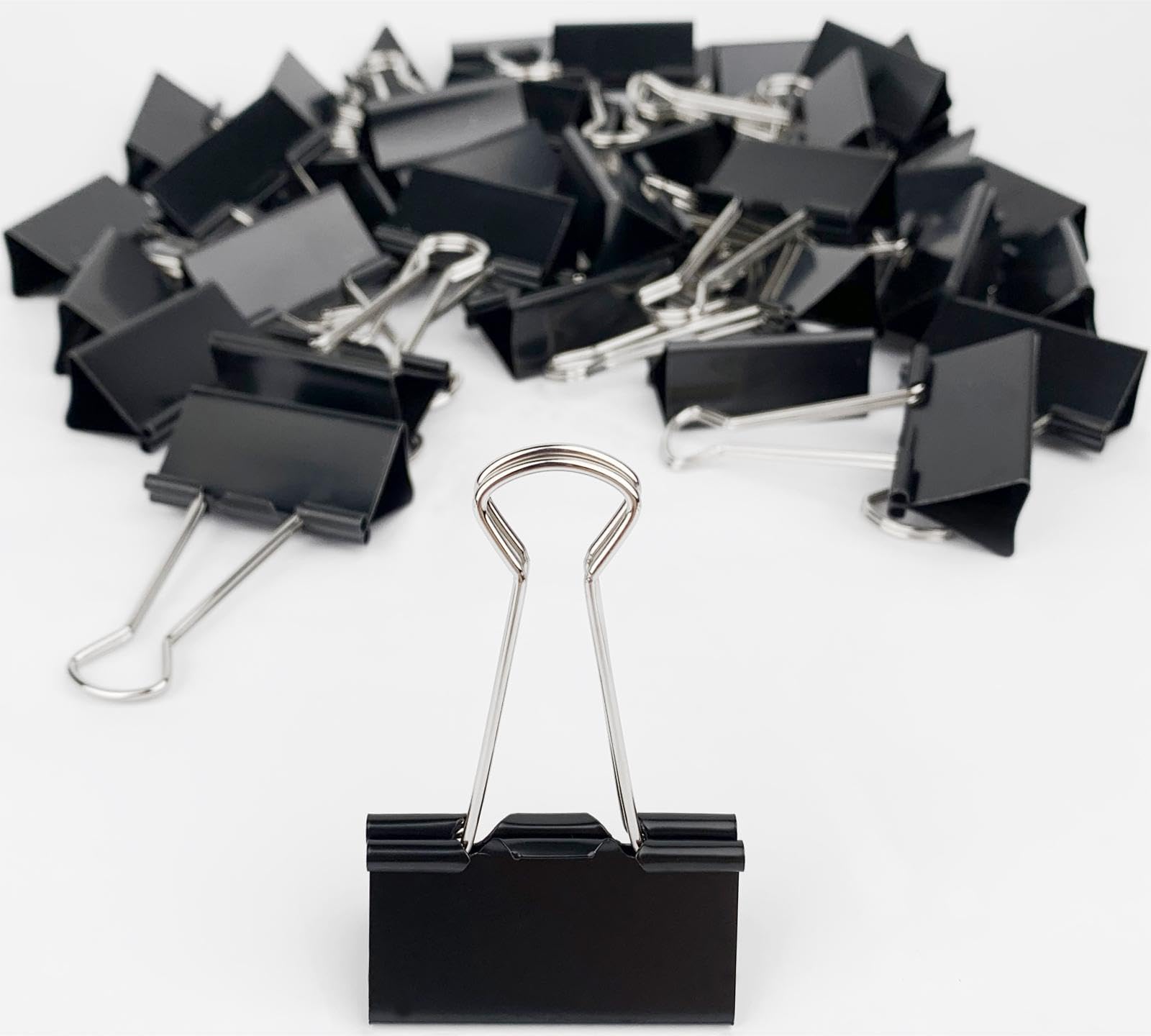 DSTELINExtra Large Binder Clips 2-Inch (45 Pack), Big Paper Clamps for Office Supplies, Black