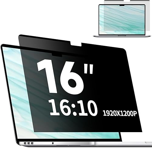 Miniatura 12 de Pantalla magnética de privacidad para laptop de 14 pulgadas, 16:10, filtro de luz azul mate extraíble antideslumbrante, escudo de privacidad para