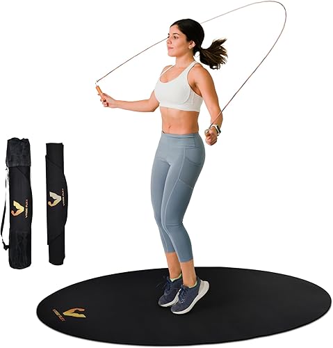 Alfombrilla de ejercicios con tecnología de superficie, ligera y portátil, elíptica, con bolsa ventilada, 54  pulgadas de largo x 34  pulgadas de