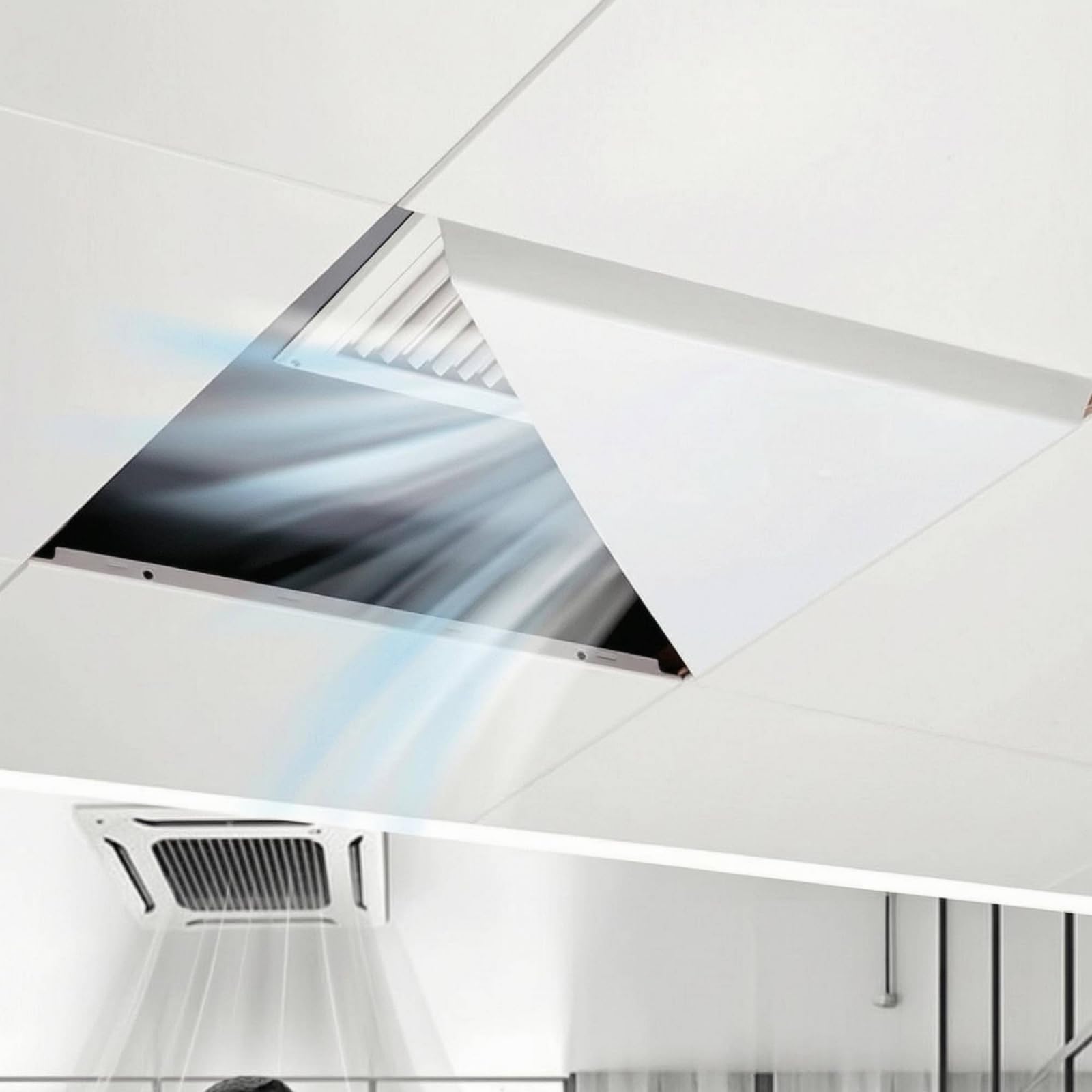 2 Pieces Deviatore Angolare Soffitto Alluminio Deflettore Griglia Soffitto Profilo Sottile Articolo Casa