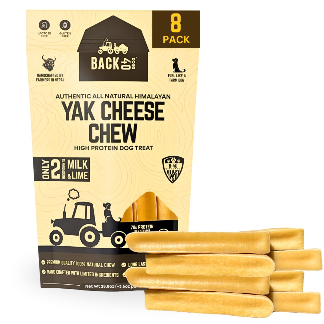 Back 40 Dogs Yak Cheese Himayalan Dog Chews – Long-Lasting Natural Chews for Aggressive Chewers – 2-Ingredient, High Protein, Odorless, Dental Health