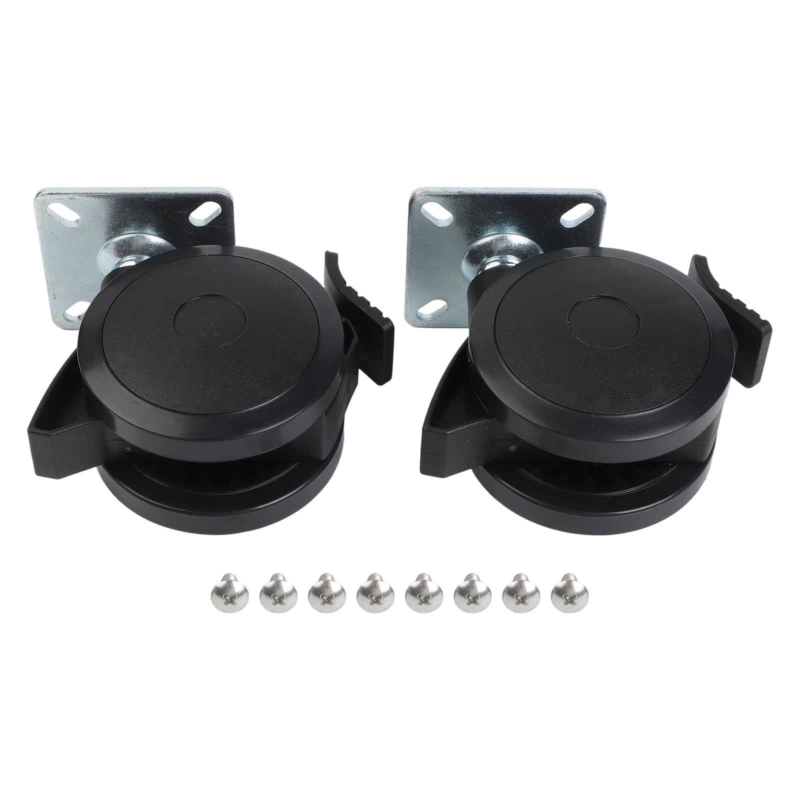 Whychstore Set di ruote di ricambio per griglie Weber Spirit serie 200/300, adatto per modelli E-210/E-215/E-310/E-315/E-320/E-330/EX-315, include 2 ruote nere da 7,4 cm con piastre di montaggio e