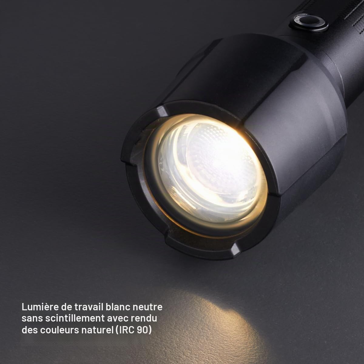 Ledlenser P7R Work Lampe torche rechargeable, 1200lm, 240m, étanche IP68 | Mise au point réglable, 219g, 60h d'autonomie, protection en caoutchouc, IRC élevé, pour mécaniques, électriciens | 2020
