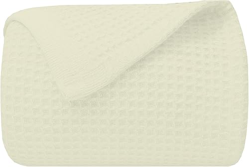 Manta de algodón 100% peinado, 96 x 108 pulgadas, cálida y suave para todas las estaciones, manta extragrande de algodón California King, color