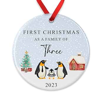 First christmas as a family of 3 bauble Clearance