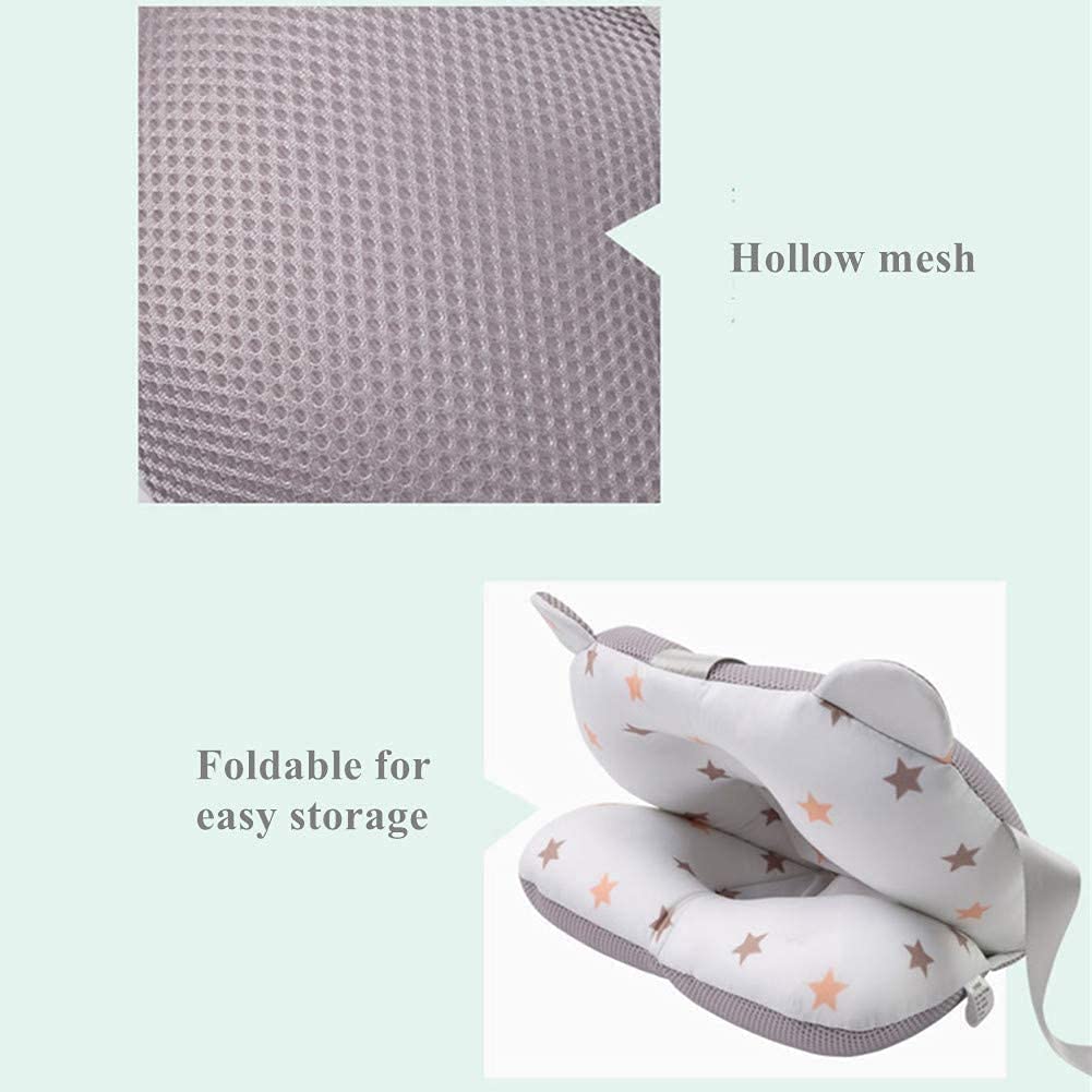 Coussin de bain pour bébé - Réglable - Tapis de douche bébé antidérapant en maille douce rembourrée - Support de baignoire pliable pour bébé - Coussin flottant pour bébé - 0 à 12 mois