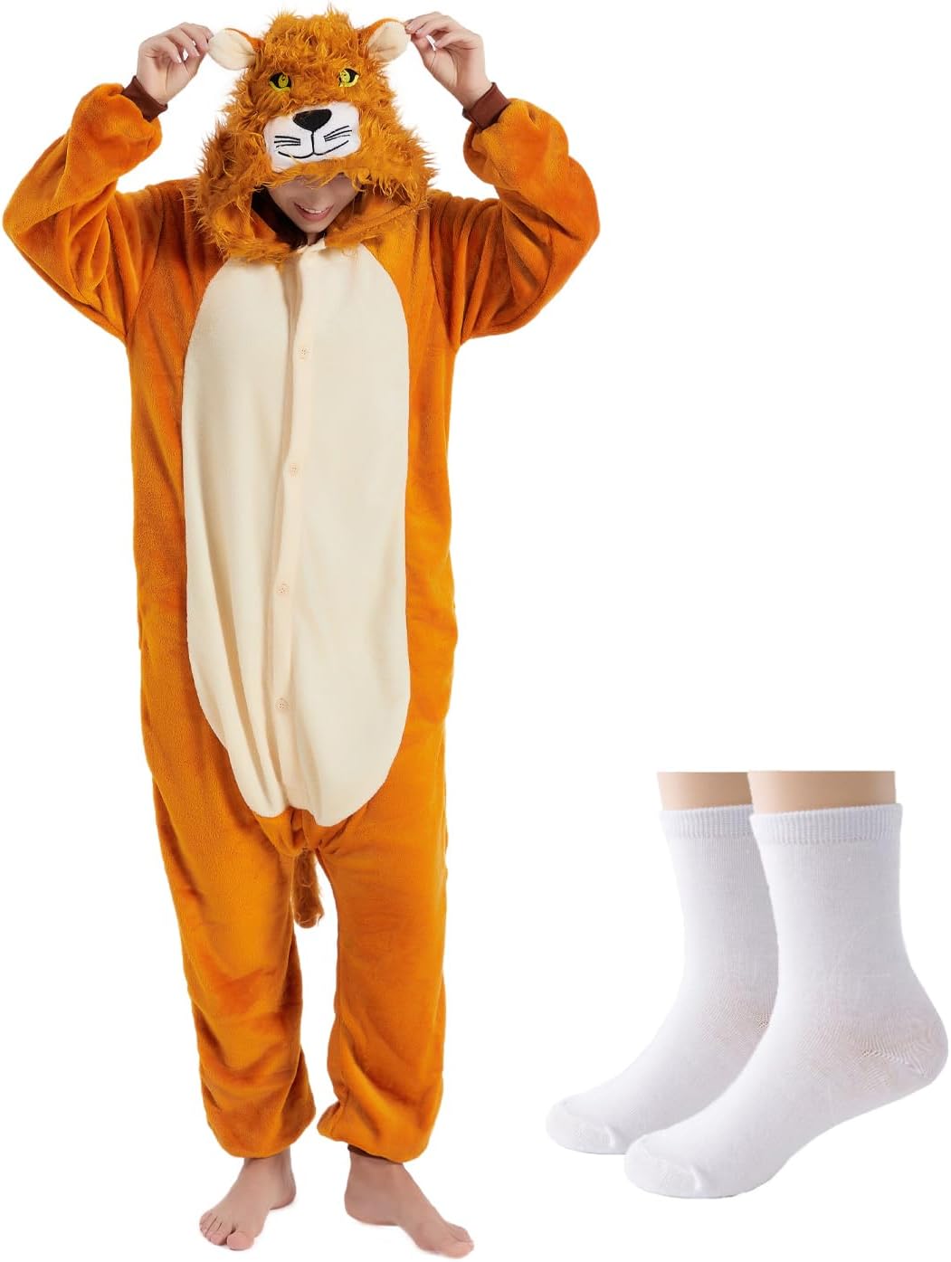 UParBoo Lion Pajamas, Adult Lion Costume Unisex Adult