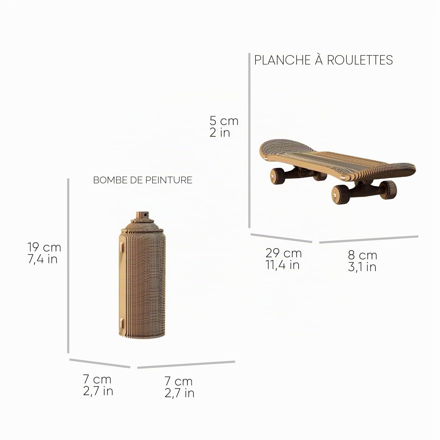 Skateboard Puzzle 3D en Carton – Coffret 2 Maquettes
