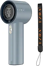 Ventilador de Mão Portatil Recarregavel, Display Digital LED Mini Turbofan, 12 Horas Silencioso Potente, Adequado para Casa, Viagens e Escritório Durante o Verão, Azul