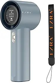Ventilador de Mão Portatil Recarregavel, Display Digital LED Mini Turbofan, 12 Horas Silencioso Potente, Adequado para Casa, Viagens e Escritório Durante o Verão, Azul