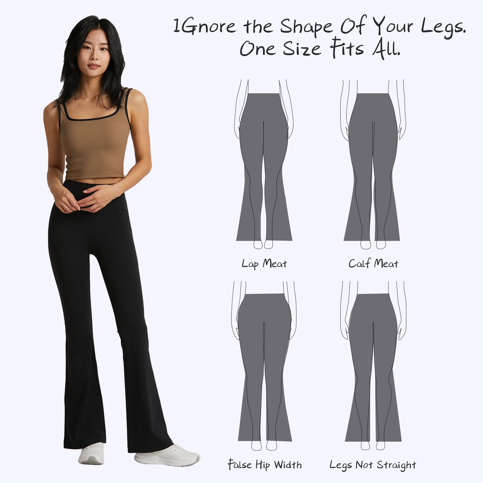 Pantalones de Yoga Mujer Fitness Pantalones Deportivos Cintura Alta Flared Leggings Control de Abdomen Bootcut Pants Elásticos Suaves Opaco para Pilates Fitness Casual Trabajo