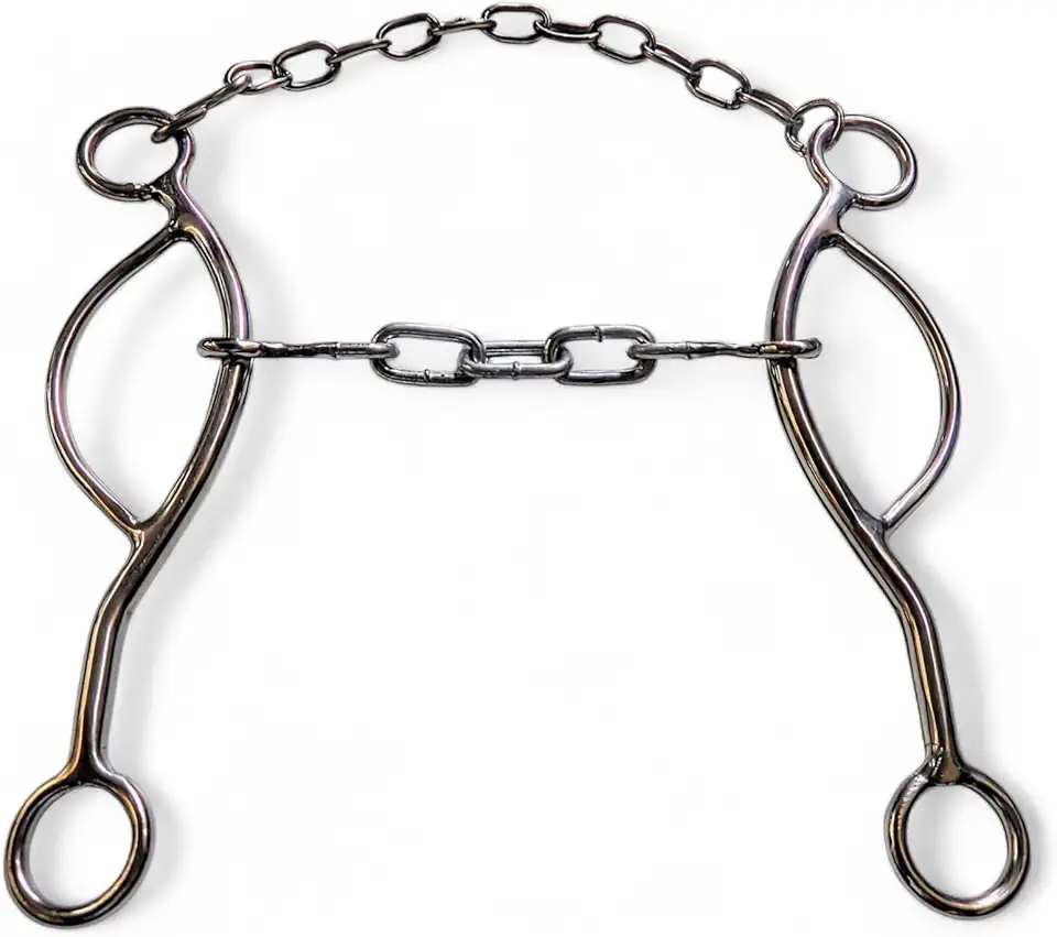 Freio Bridão Levantador Longo Bocal Corrente Inox Cavalo