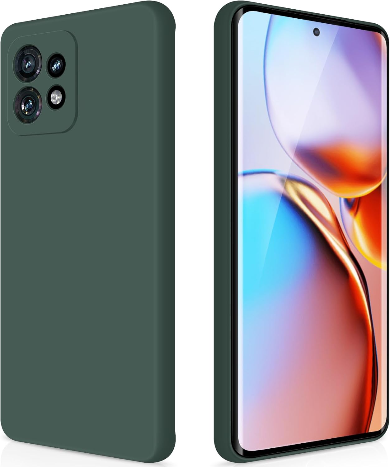 Product image of Case Compatible with Motorola Edge+ 2023, Full Body Silky Soft Touch Phone Case with Camera Protection, Shockproof Cover with Microfiber Lining, Green