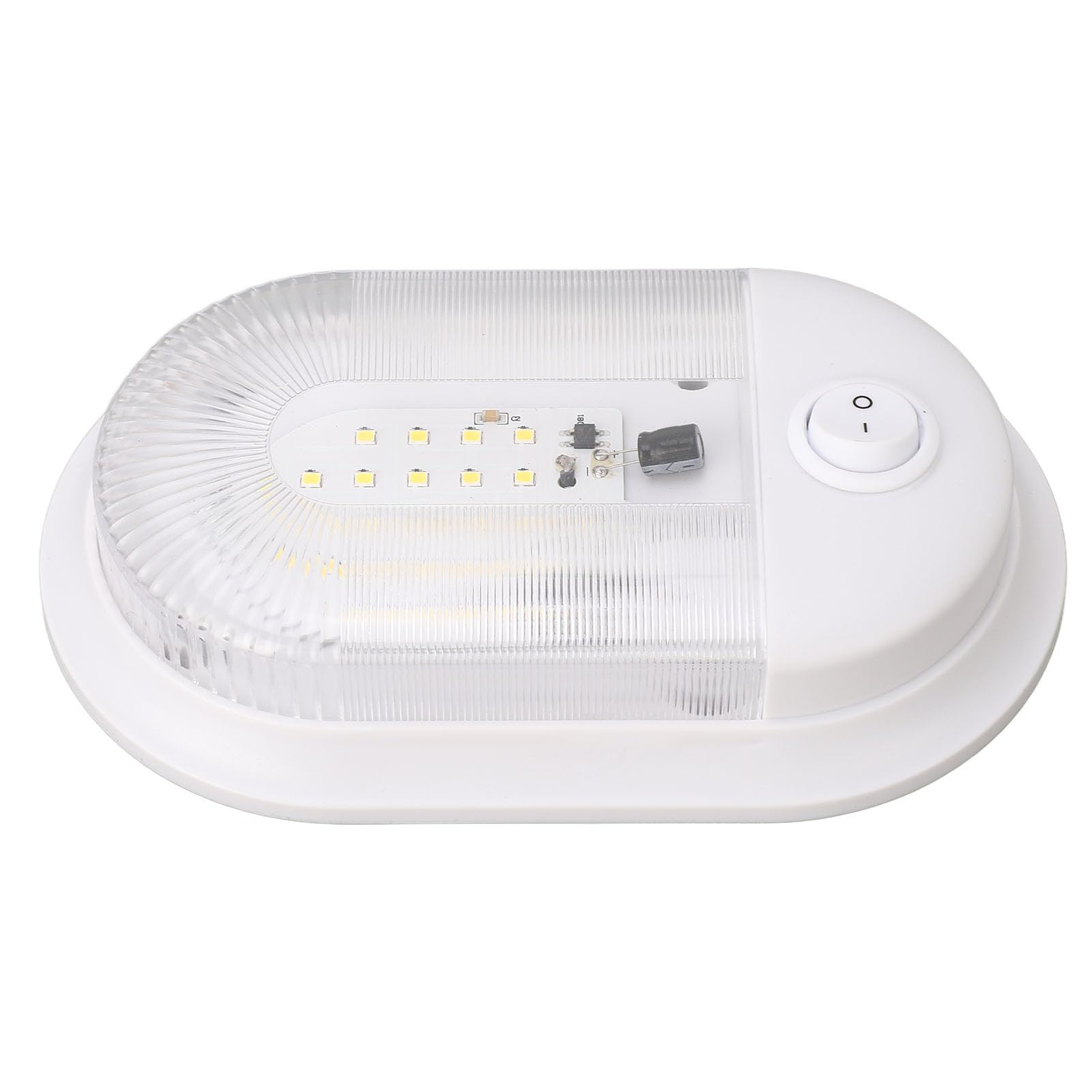 Plafonnier pour le Camping-Car, Lumière Blanche Naturelle 4000-4500K, 24 SMD 2835 LED, Éclairage Interieur de Camping-Car, Refroidailsiment Efficace 10-24V Interrupteur AVEC.